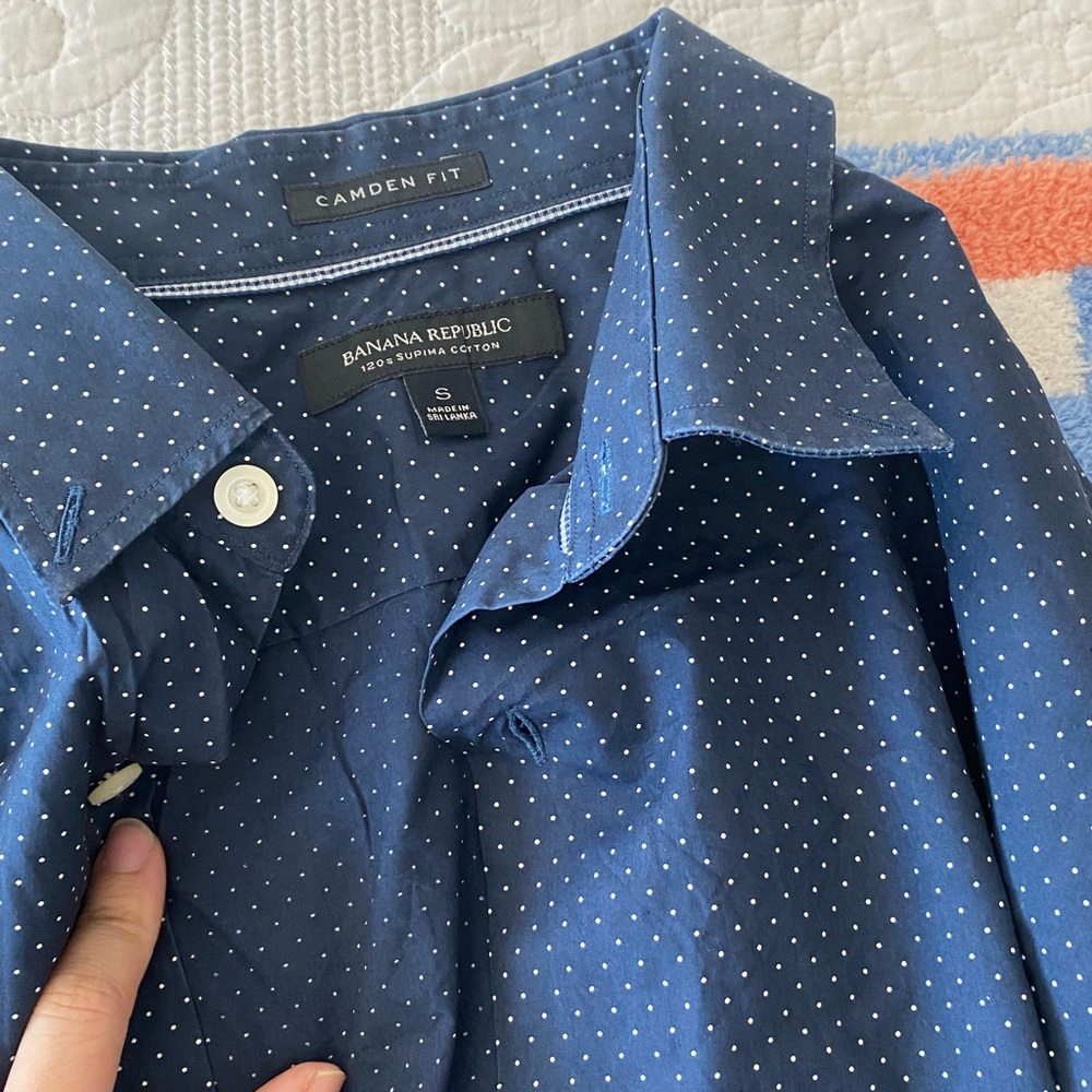 Banana Republic Navy Polka Dot Blouse
